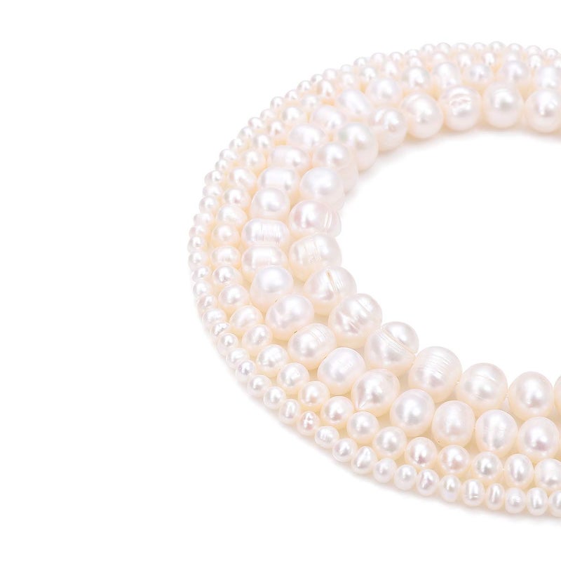 BEADIA Natural Pearl Beads Potato 10-11mm White Freshwater Cultured Loose Gemstone Beads for DIY Jewelry Making 13.8''/Strand - Image 2